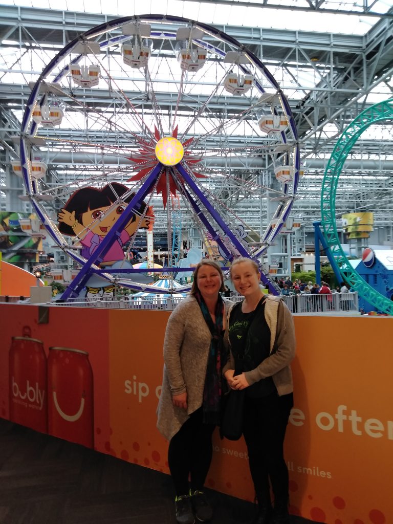 Teen girl and mom at Nickelodeon Universe at Mall of America