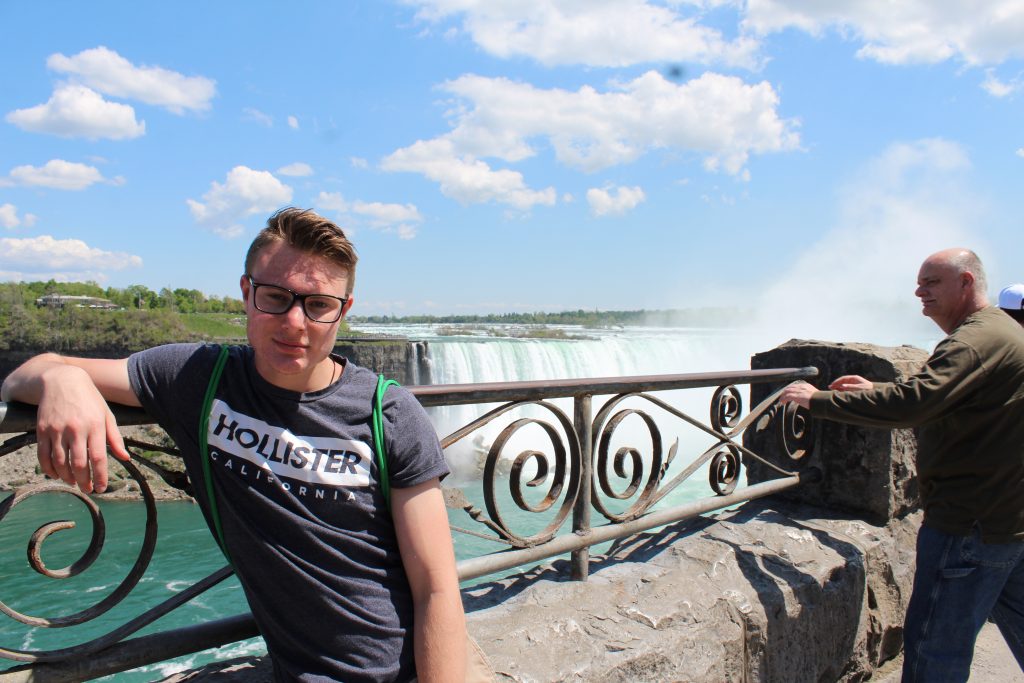 Teen boy at Niagara Falls Canada