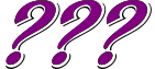 Three purple question marks