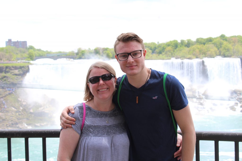 Mom and son at Niagara Falls, Canada