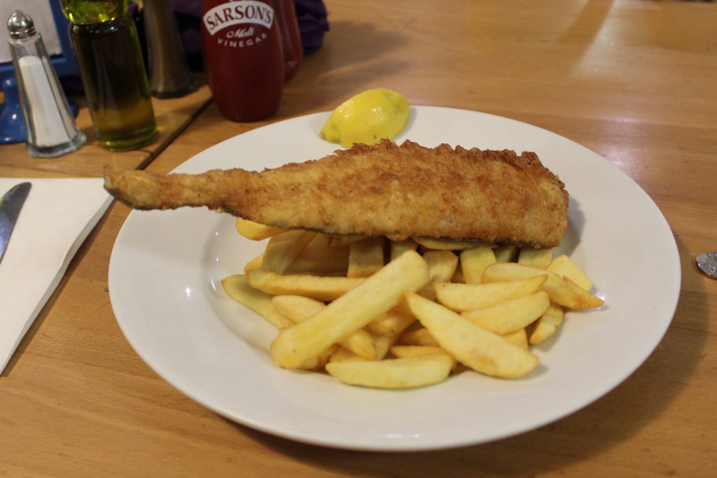 Fish and chips in London, England