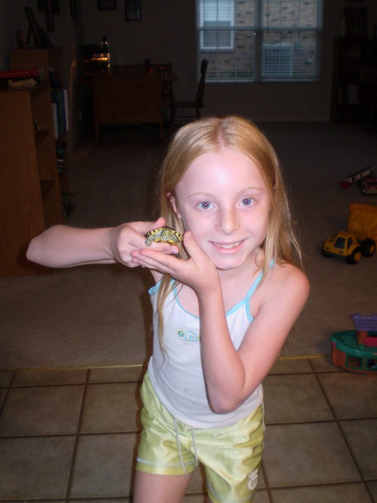 Girl with turtle