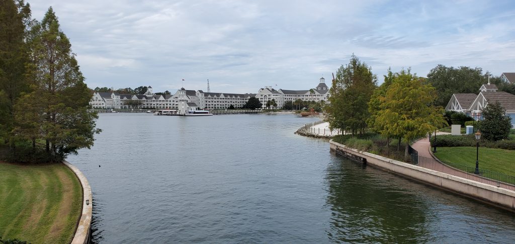 View of disney's Yacht Club from Disney's Boardwalk